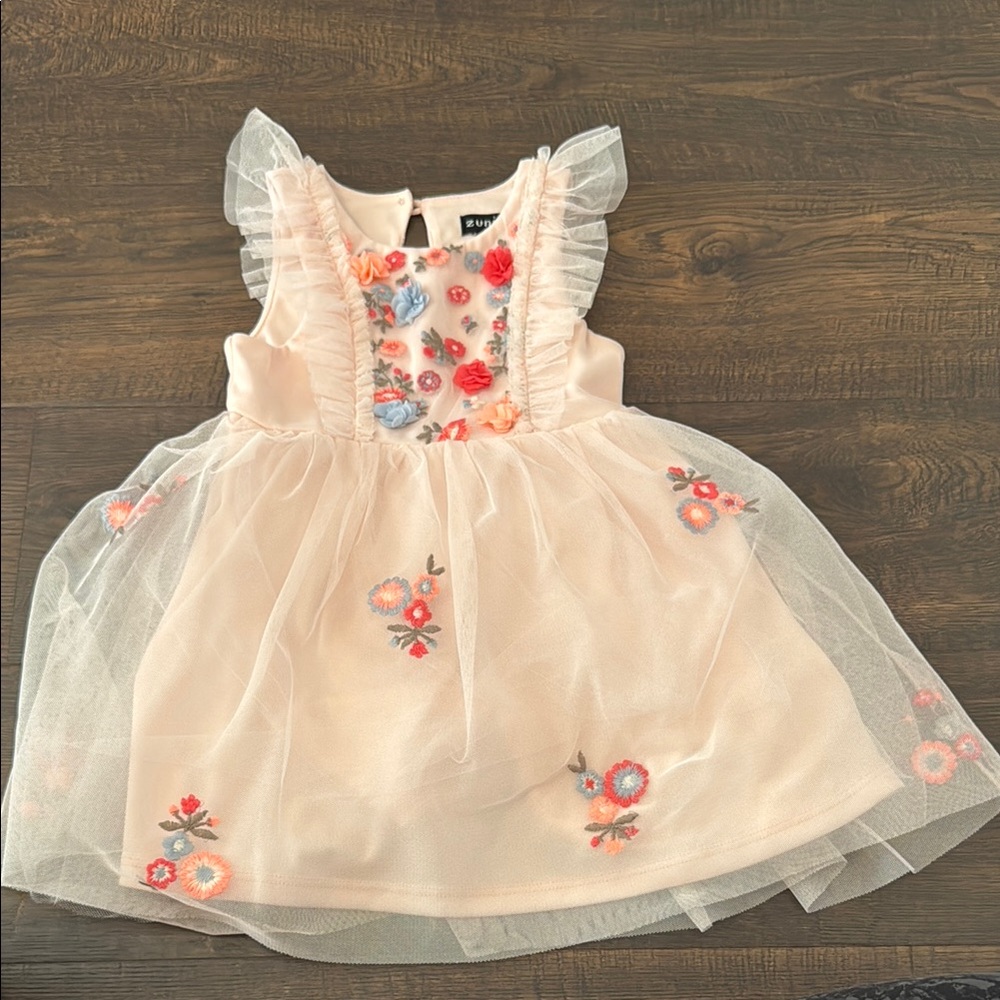 ZUNIE Floral Embroidered girls Dress sz 2